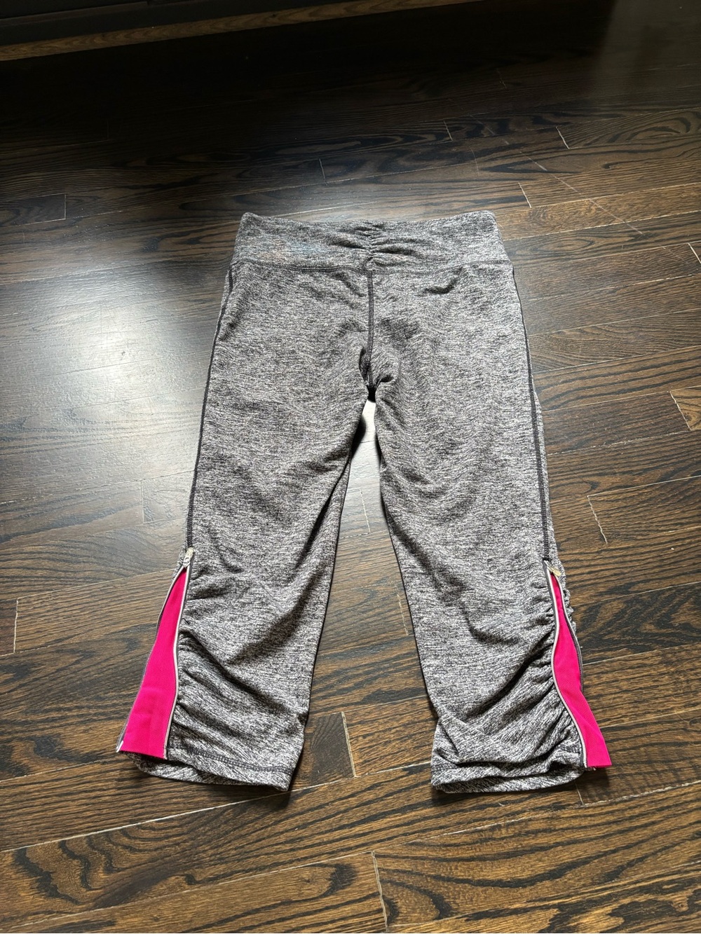 Tangerine Gray and Hot Pink Capri Athletic Capris